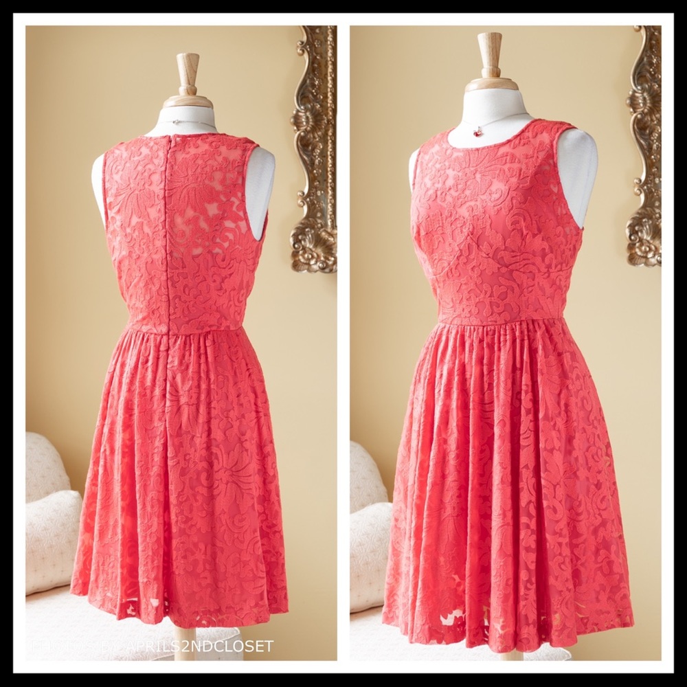 TRACY REESE A-LINE LACE FIT-AND-FLARE  DRESS A3C - Picture 2 of 8